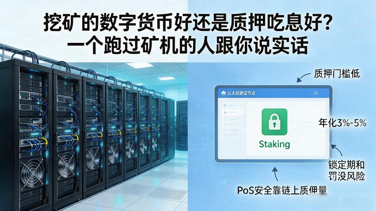 挖矿的数字货币好还是质押吃息好？一个跑过矿机的人跟你说实话