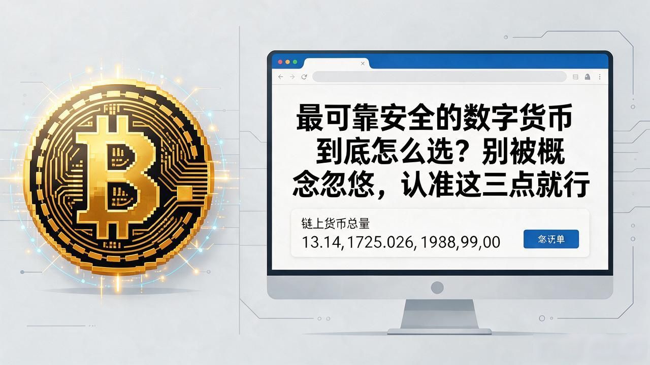 最可靠安全的数字货币到底怎么选？别被概念忽悠，认准这三点就行