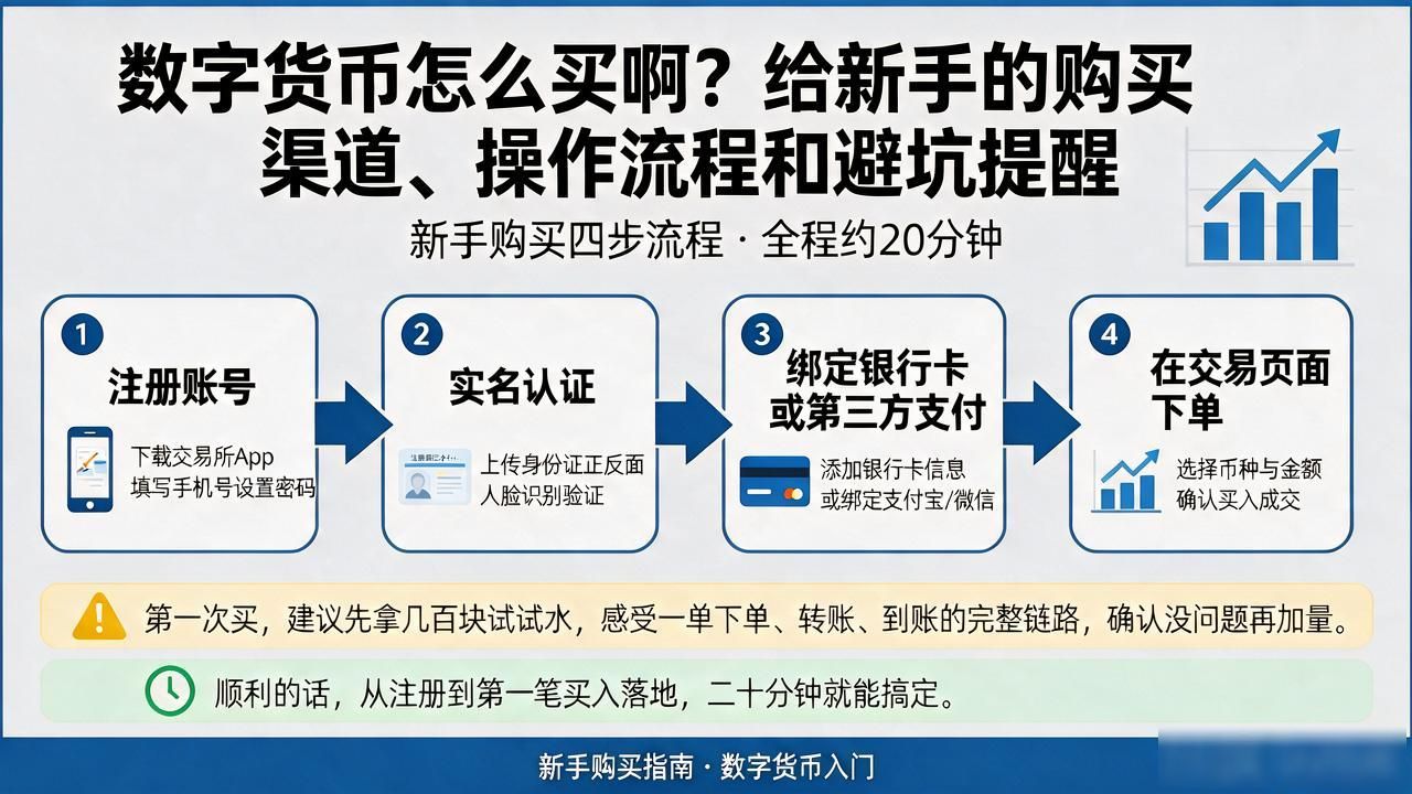 数字货币怎么买啊？给新手的购买渠道、操作流程和避坑提醒