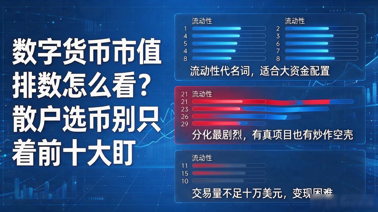 数字货币市值排数怎么看？散户选币别只盯着前十大