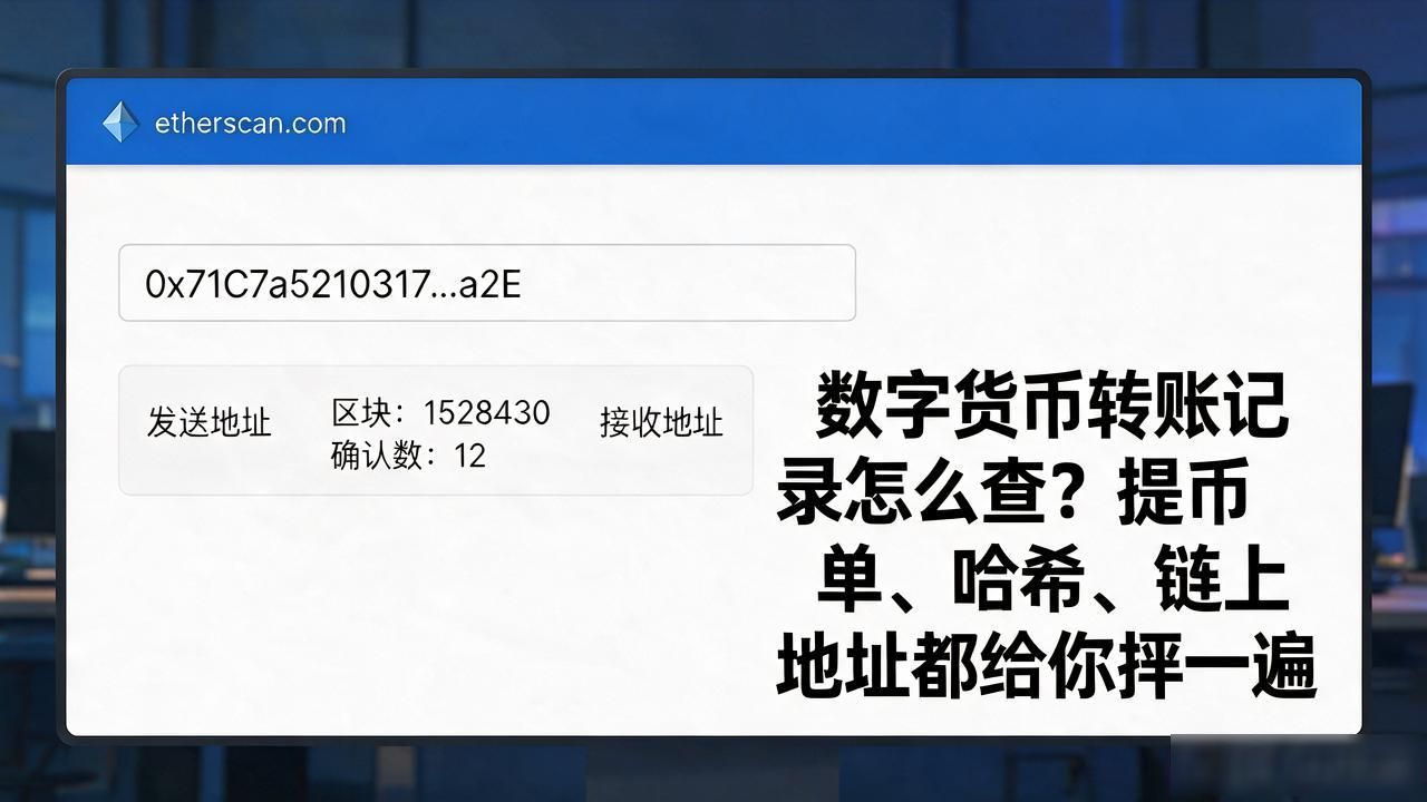 数字货币转账记录怎么查？提币单、哈希、链上地址都给你捋一遍